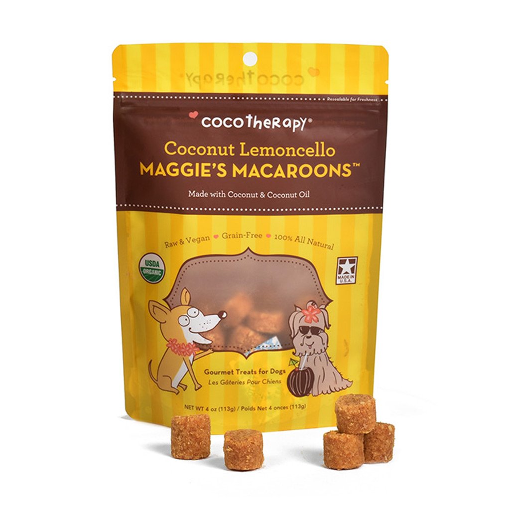 CocoTherapy Organic Maggie's Macaroons | Vegan Grain Gluten-Free Coconut Dehydrated Soft Treats For Dogs | Premium Pets Treats