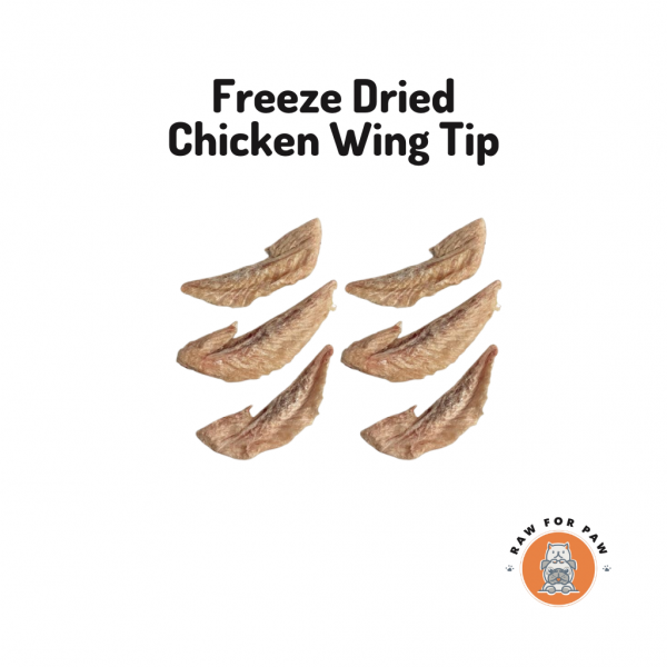 Raw for Paw Freeze Dried Chicken Wing Tip 5pc | Freeze-Dried Treats Whole Food Toppers For Dogs and Cats | Premium Pet Treats