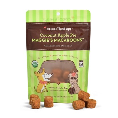 CocoTherapy Organic Maggie's Macaroons | Vegan Grain Gluten-Free Coconut Dehydrated Soft Treats For Dogs | Premium Pets Treats