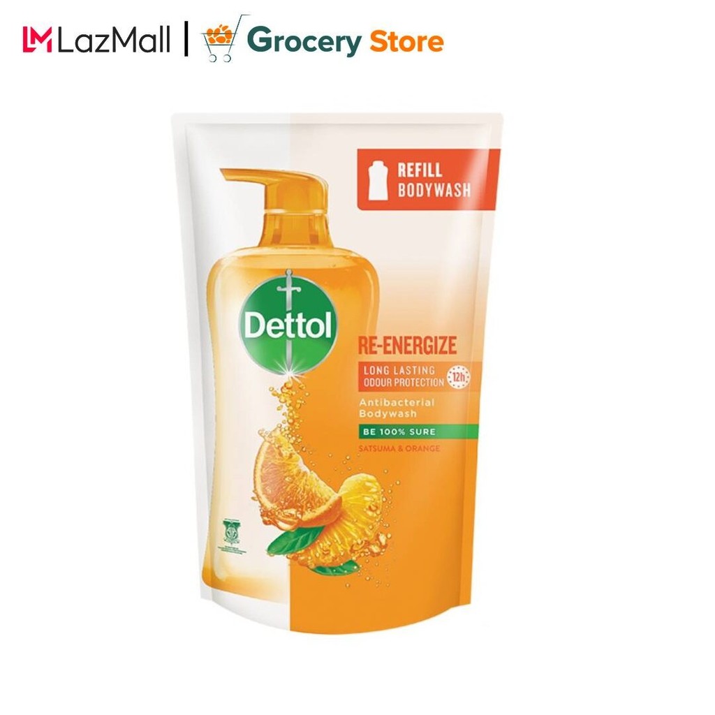 Dettol Shower Gel/Antibacterial Body Wash 850ml Value Refill Pouch (Re-energise)