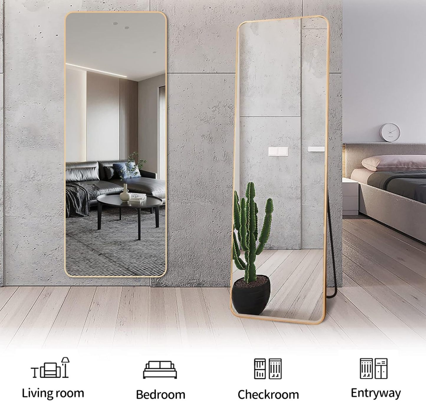 Large Full-Length Floor Mirror | Freestanding Dressing Mirror for Bedroom, Home, & Apparel Stores