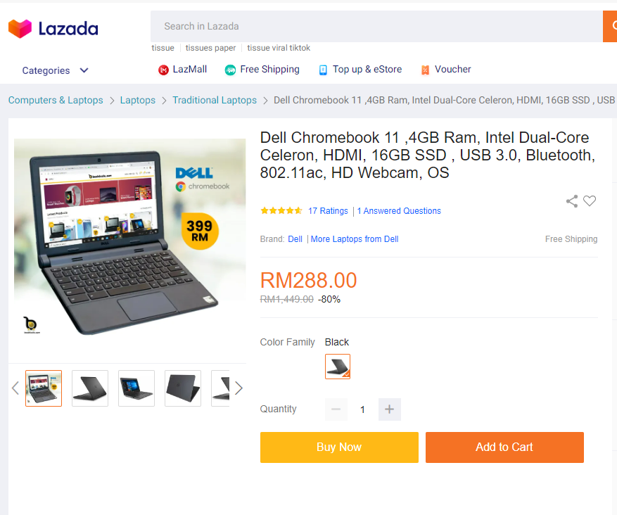 Chromebook  2 in 1 (Touch Screen + Play Store) - Intel Celeron / 4GB RAM / 32GB SSD Laptop Chrome Book