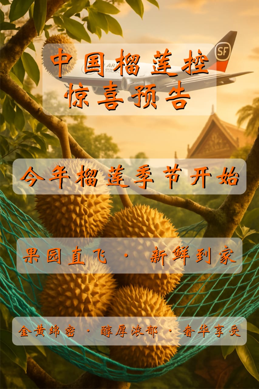 马来猫山王黑刺新鲜榴莲整颗1.5-2公斤顺丰直邮到中国