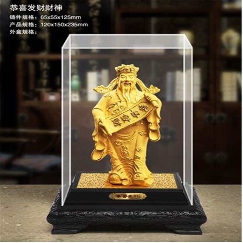 極美品・绒沙金「財神」置物 14cm 5892-1/3 绒沙金财神爷摆件招财金财神创意家居饰品汽车公司开业招财摆件– GVI