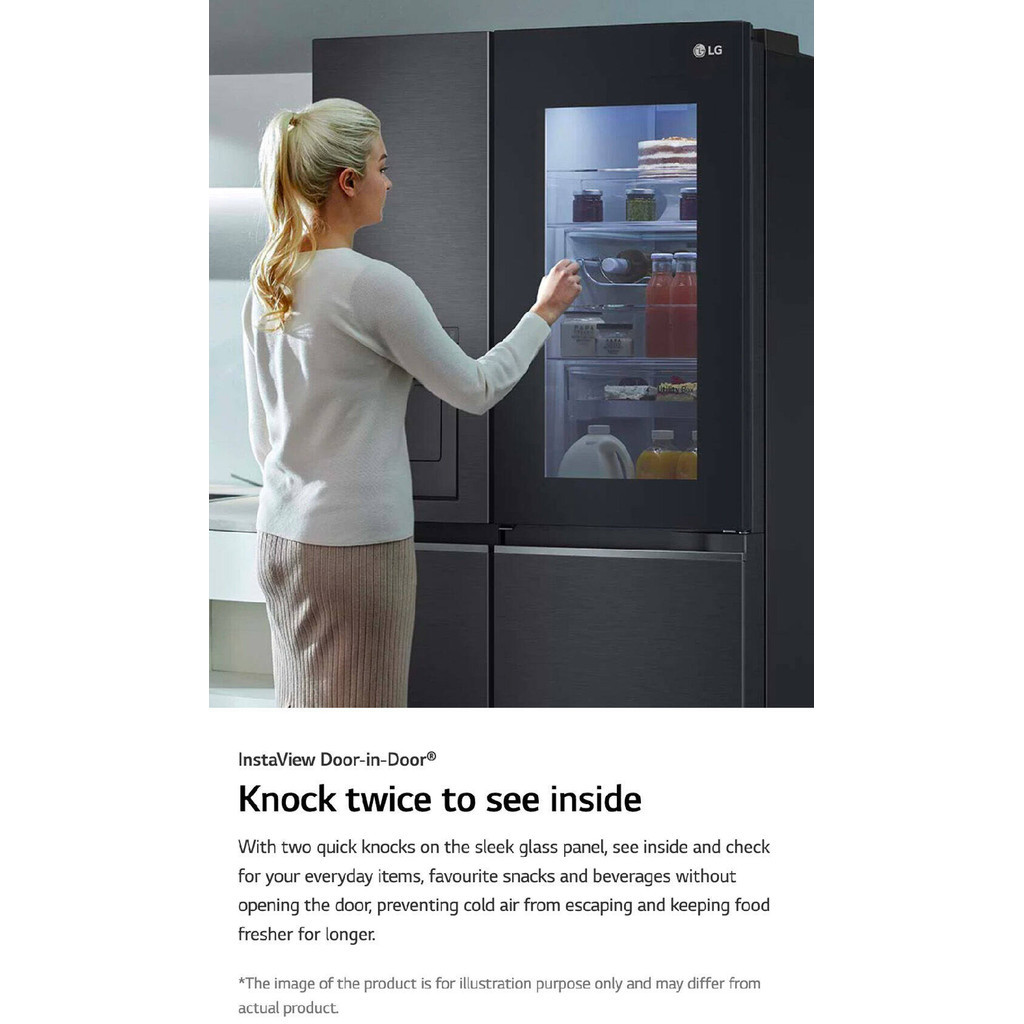 LG 674L Side-by-Side Refrigerator GC-X257CSES with InstaView Door