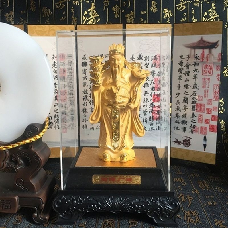 绒沙金财神爷摆件招财金财神创意家居饰品汽车公司开业招财摆件– GVI