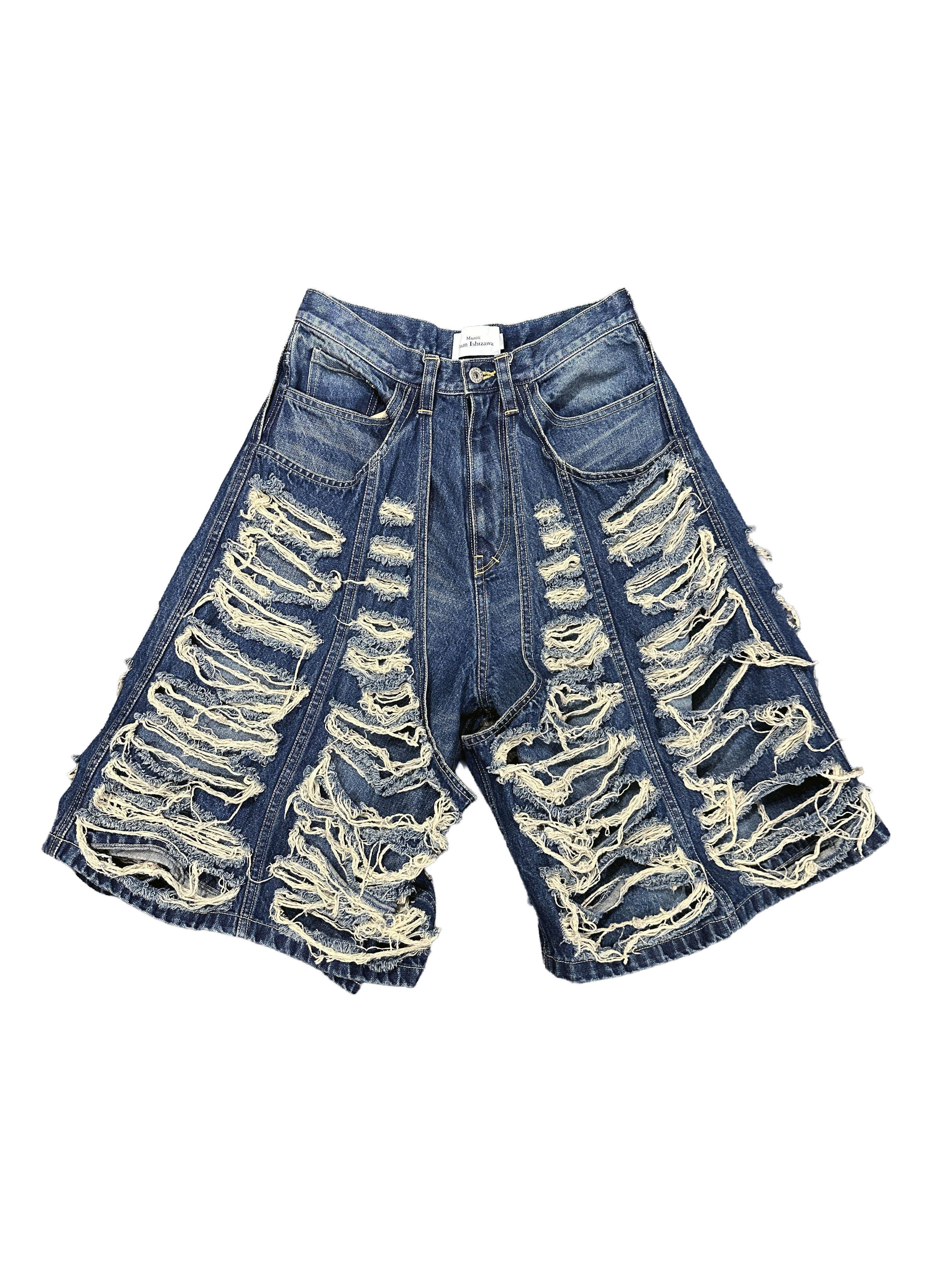 LAYERED DENIM SHORTS