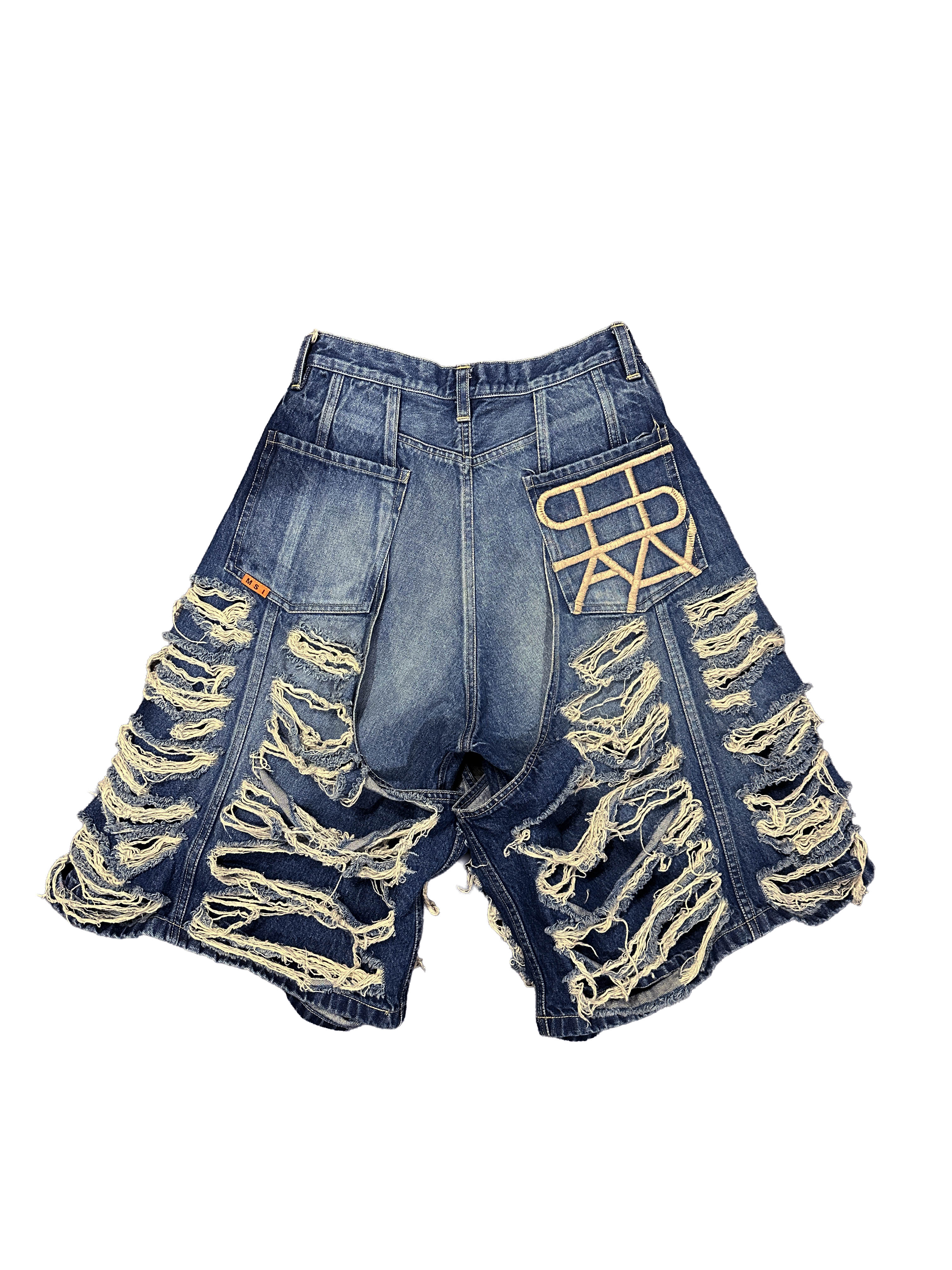 LAYERED DENIM SHORTS