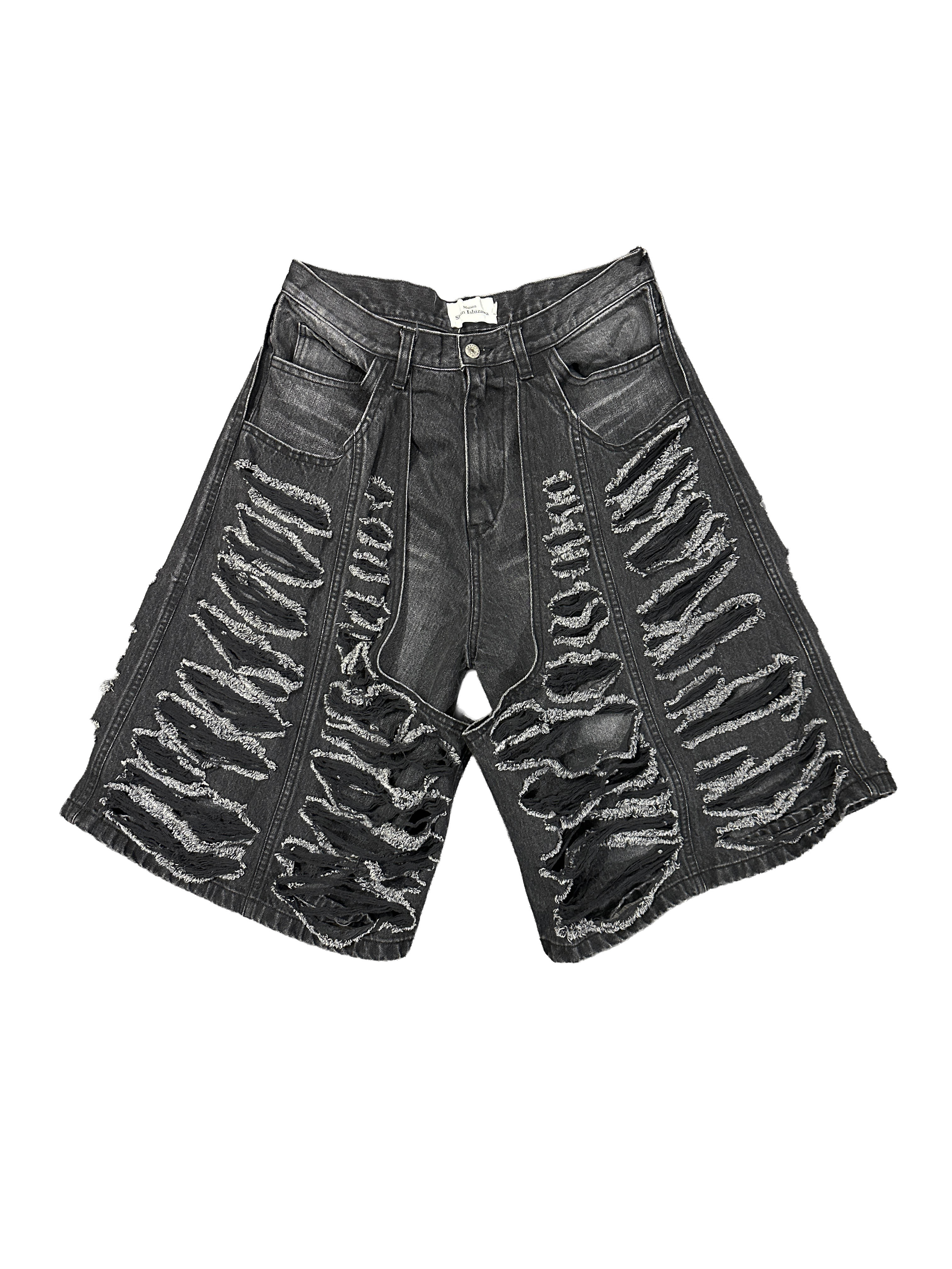 LAYERED DENIM SHORTS