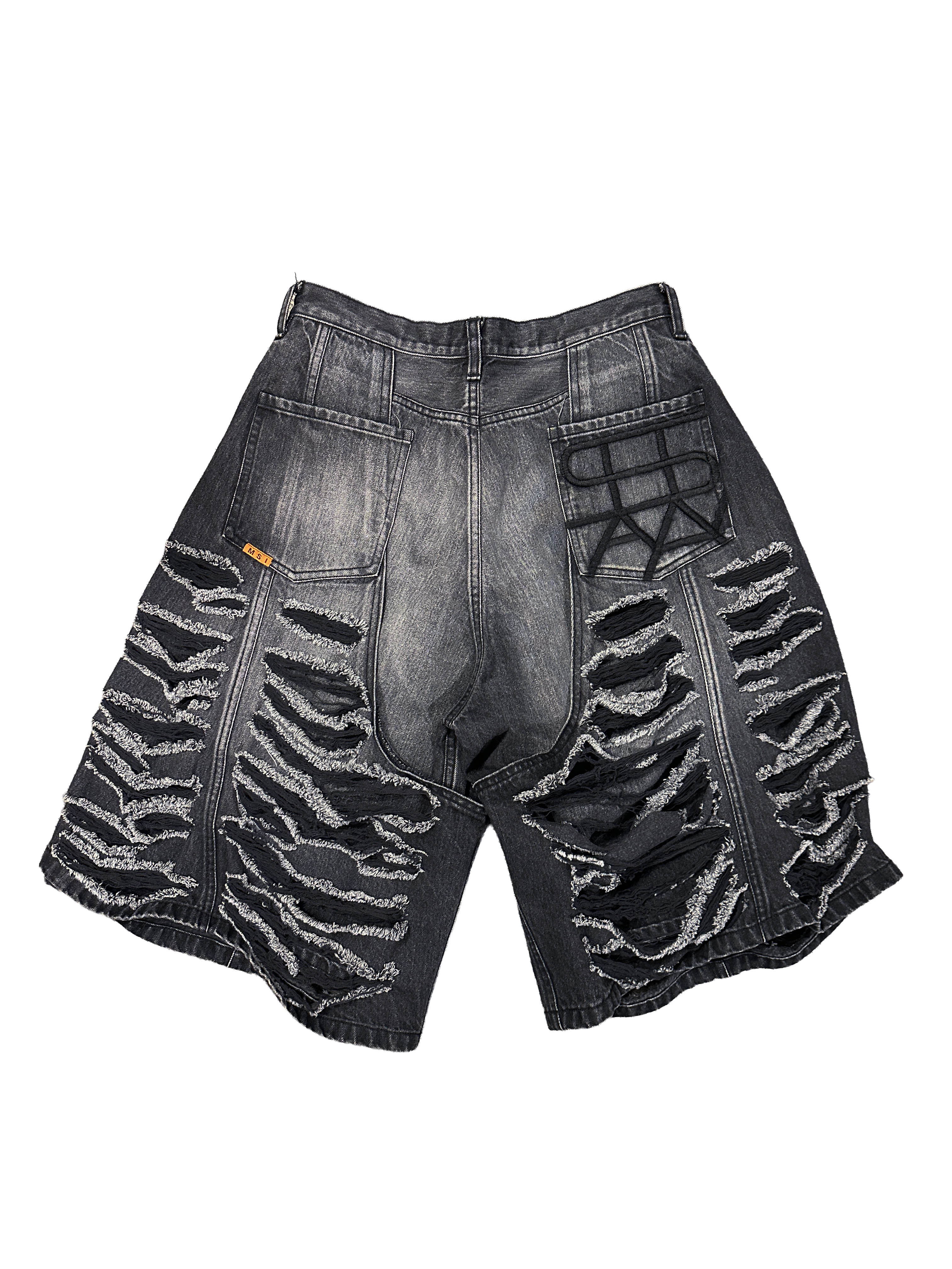 LAYERED DENIM SHORTS