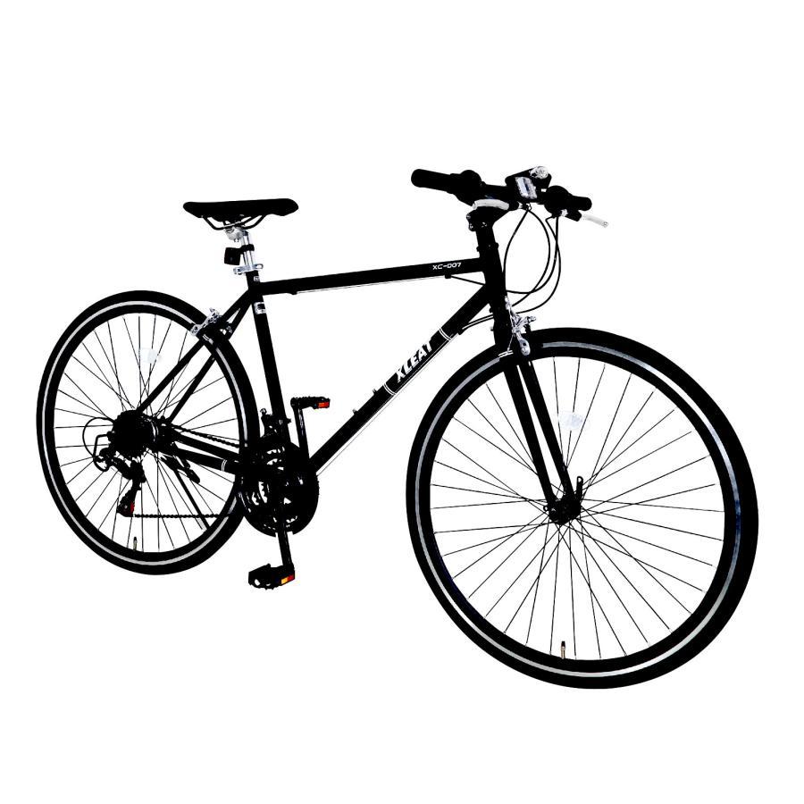 クロスバイク 700c 自転車 21段変速 シマノ製 クロモリ 軽量 ライト スタンド 通勤 通学 ブラック ホワイト