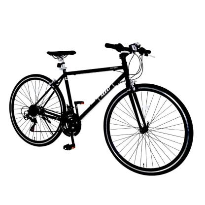 クロスバイク 700c 自転車 21段変速 シマノ製 クロモリ 軽量 ライト スタンド 通勤 通学 ブラック ホワイト