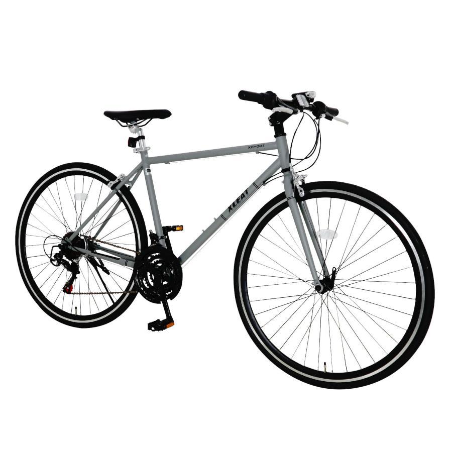 クロスバイク 700c 自転車 21段変速 シマノ製 クロモリ 軽量 ライト スタンド 通勤 通学 ブラック ホワイト