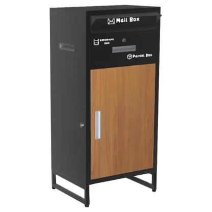 宅配ボックス 戸建 大型 防水 屋外 2段 後付け ポスト一体型 ポスト 郵便受け 両開き 鍵 大容量 おしゃれ
