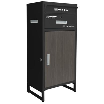 宅配ボックス 戸建 大型 防水 屋外 2段 後付け ポスト一体型 ポスト 郵便受け 両開き 鍵 大容量 おしゃれ