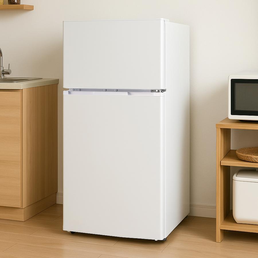 冷蔵庫 一人暮らし 冷凍冷蔵庫 2ドア 小型 85L 家庭用 上段冷凍庫 冷蔵室 62L 冷凍室 23L 奥行50cm 白 黒