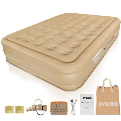 2024リニューアル エアーベッド 電動エアーマットダブルサイズ キャンプエアーベッド 電動ポンプ空気エアベッド PVC素材 折り畳み式 防災用  (ダブル厚さ40cm)