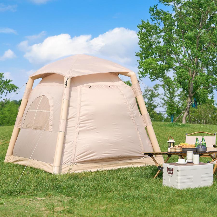 テント 2人用 エアーテント 大型 インフレータブルテント 3人用 エアフレーム ロッジテント ハウステント