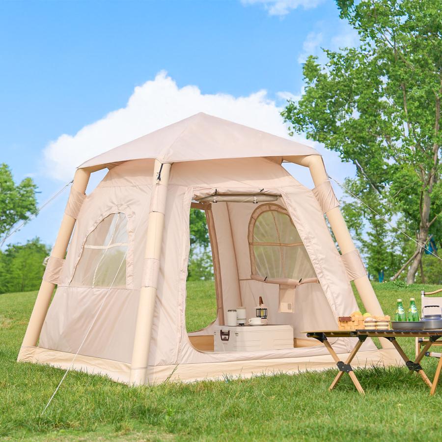 テント 2人用 エアーテント 大型 インフレータブルテント 3人用 エアフレーム ロッジテント ハウステント