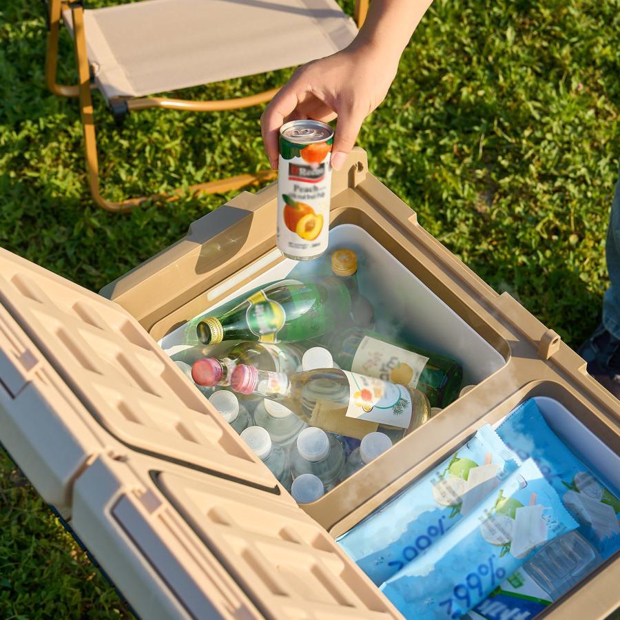 車載冷蔵庫 25l 小型 24v ポータブル冷蔵庫 2室 ポータブル冷凍庫 メモリー機能 AC/DC 20l 車内用 冷蔵庫