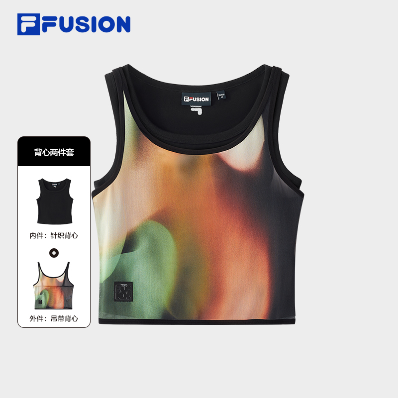 FILA FUSION  WORKWEAR METRO PORTAL Women Cropped Tank Top (Black)