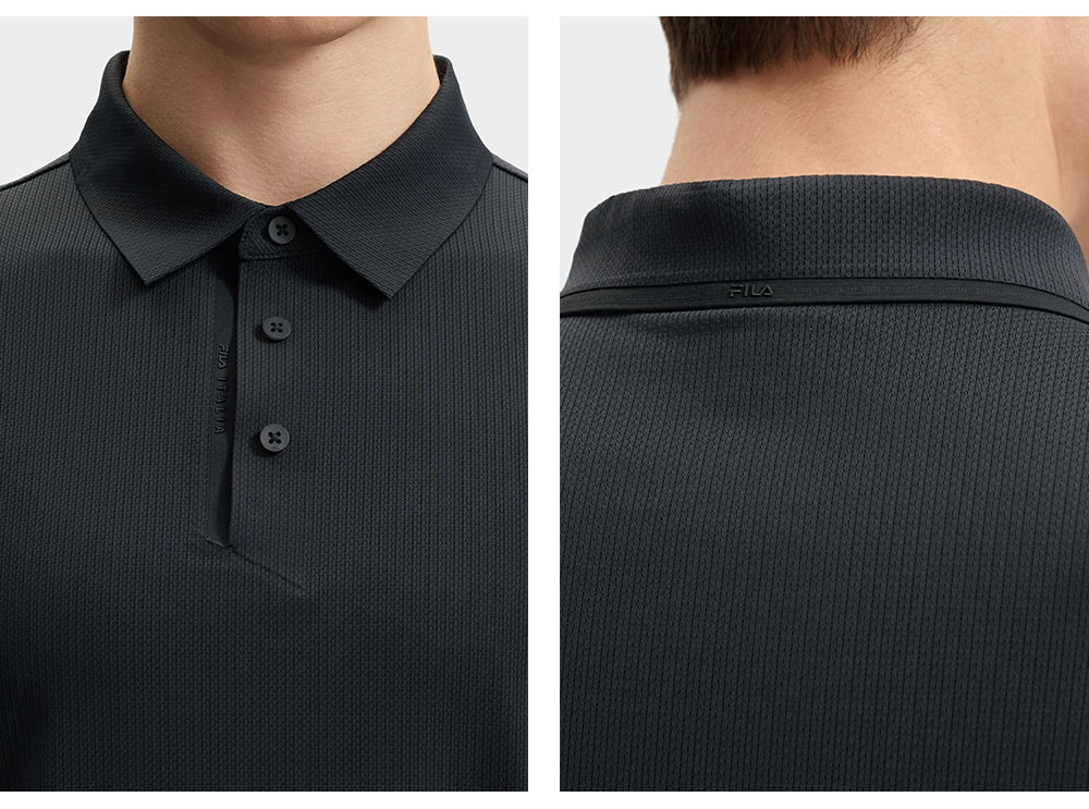 FILA CORE LIFESTYLE BLUE Men Short Sleeve Polo (Black / Blue)