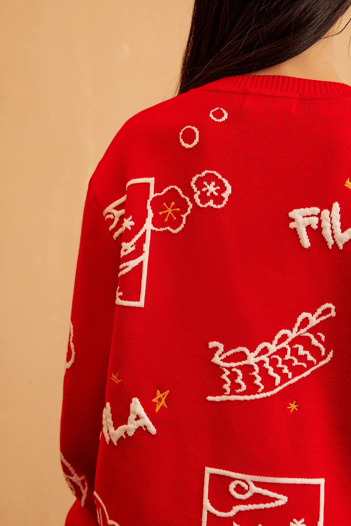 [ CNY Collection ] FILA KIDS ORIGINALE Chinese New Year Girl's Cardigan in Red