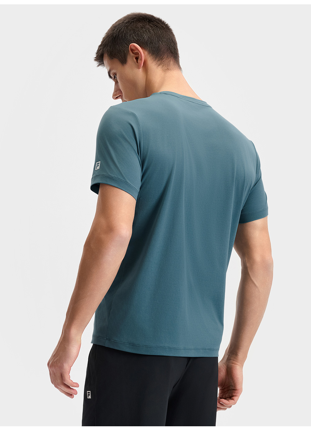 FILA CORE ATHLETICS FITNESS BLACK MEN SPACE DRIOD Men Short Sleeves T-Shirt (Black / Blue / White)