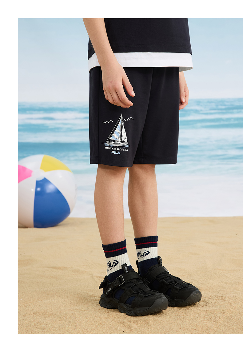 (130 - 170cm) FILA KIDS Boys Woven 5 Inch Pants in Navy