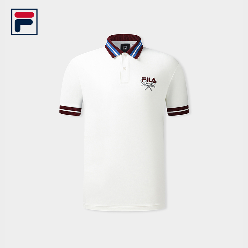 FILA ATHLETICS Men Knitted Short Sleeve Polo Shirt
