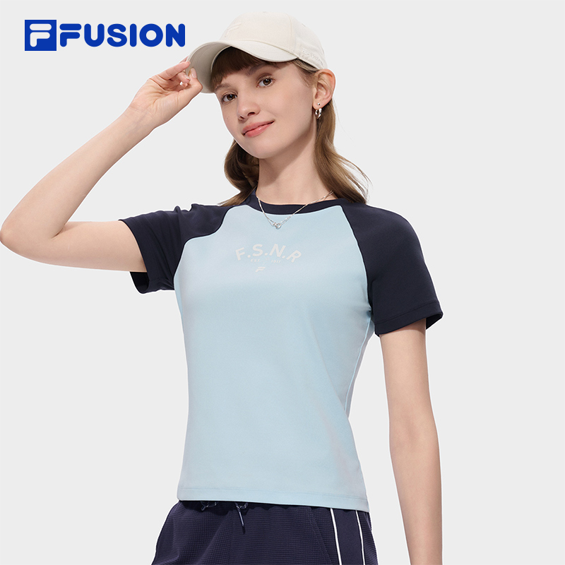 FILA FUSION INLINE Women Knitted Short Sleeve Top