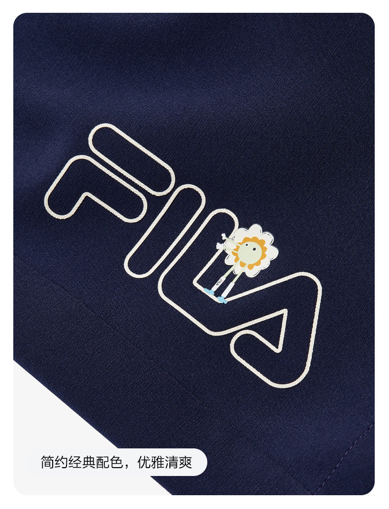 (105-130cm) FILA Kids breathable short skirt girls' pants skirt woven skirt in Dark Blue