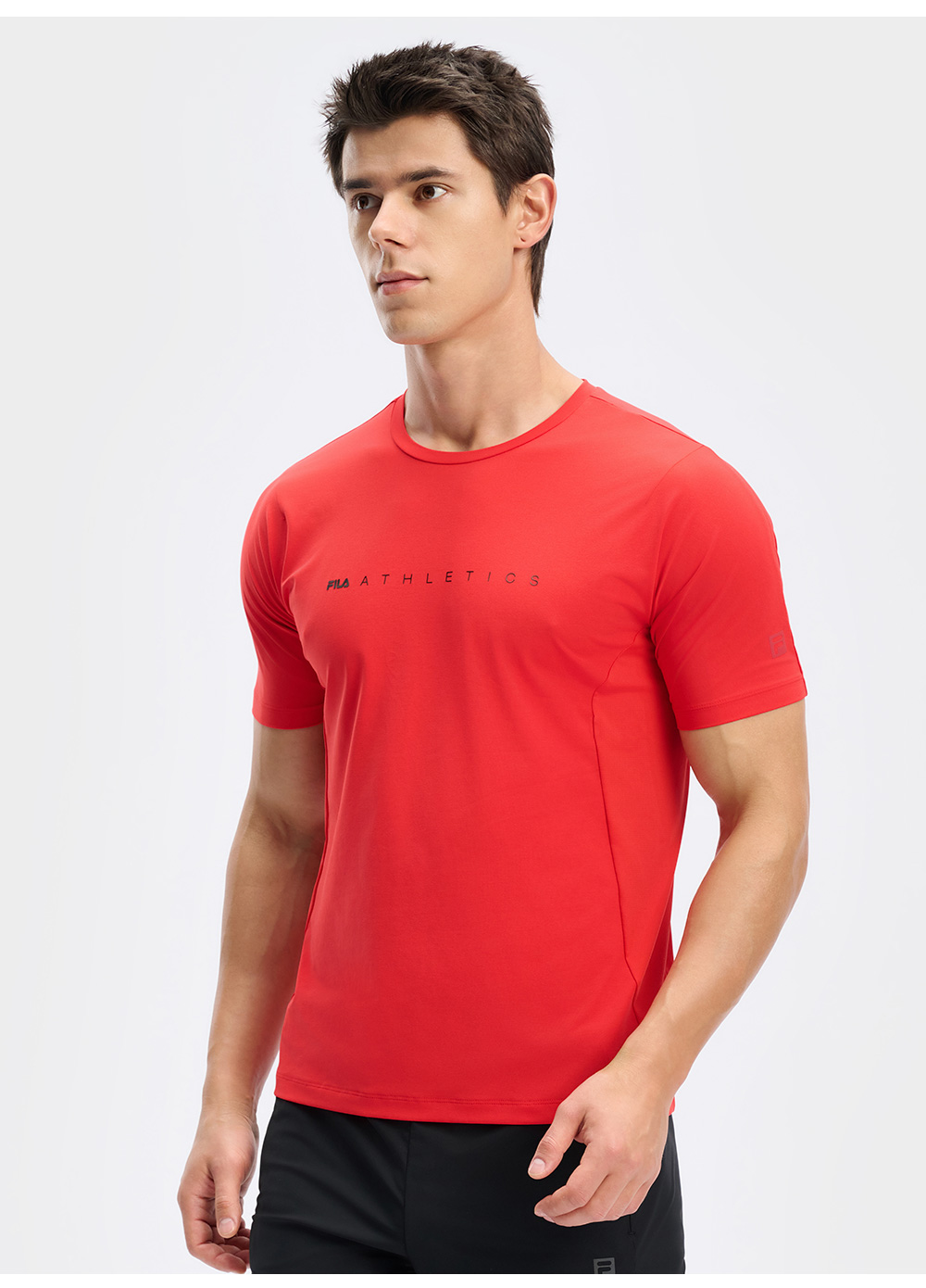 FILA CORE ATHLETICS BLACK Men Short Sleeve T-shirt (Red / White)