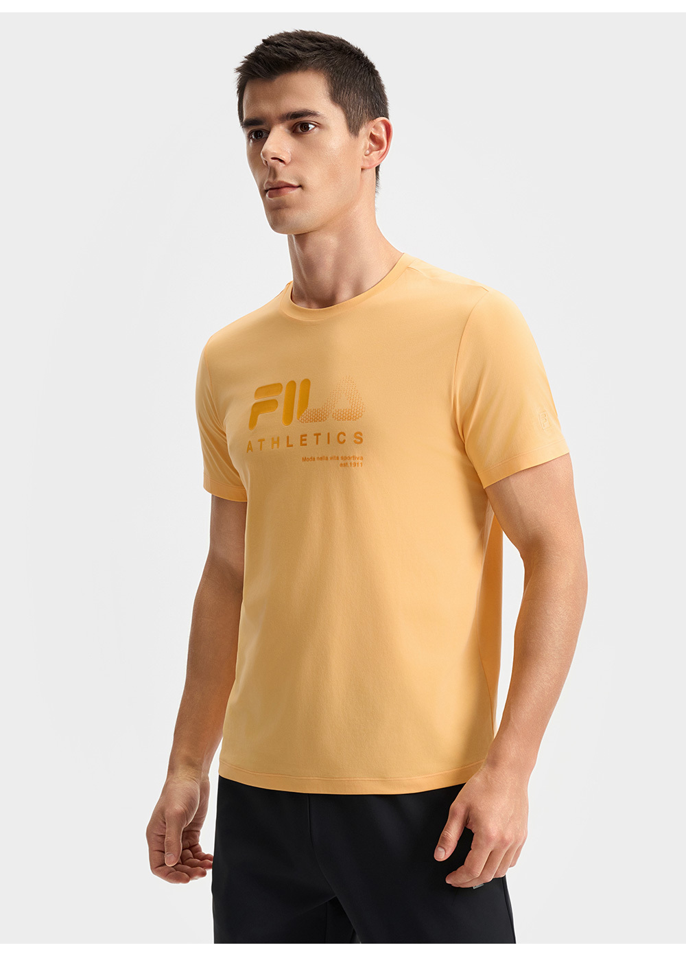 FILA CORE ATHLETICS FITNESS MEN ARTE ELEGANTE Men Short Sleeves T-Shirt (Orange / White)