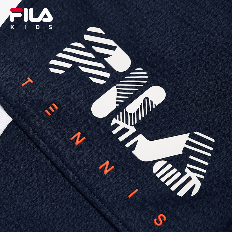 (105-130cm) FILA KIDS WHITE LINE Boy's Knit Pants in Blue