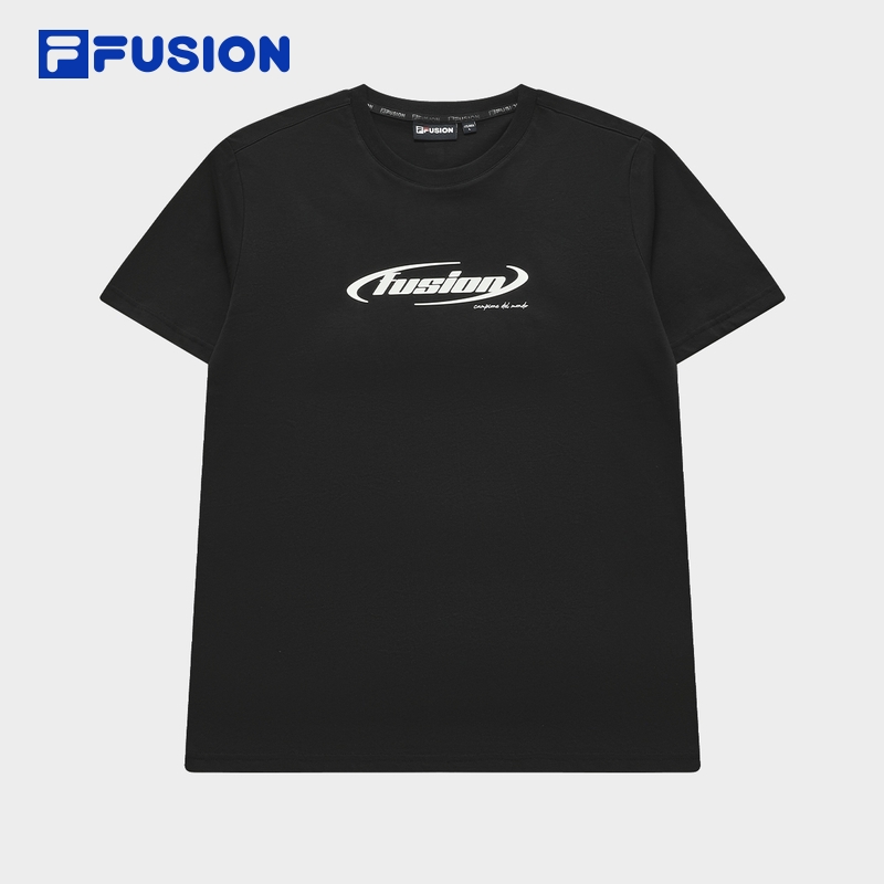 FILA FUSION BASKETBALL INLINE UNIFORM Men's Short Sleeve T-shirt (Black / White / Khaki - Cotton)