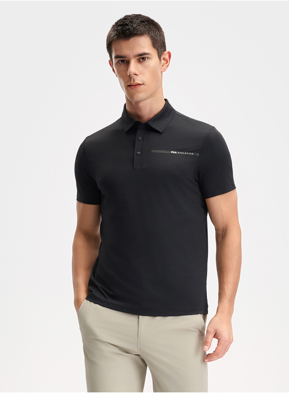 FILA CORE ATHLETICS FITNESS MEN ARTE ELEGANTE Men Polo T-shirt (Black)