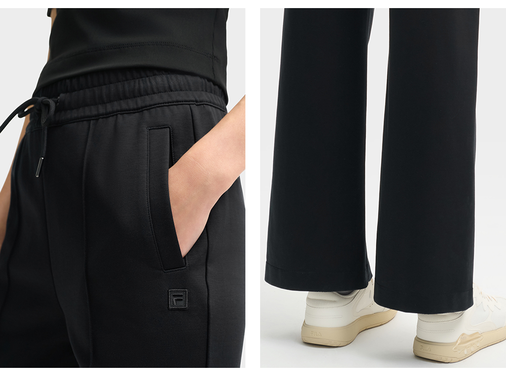 FILA CORE LIFESTYLE MILANO ENJOY A CUP OF JOE Women Knit Pants (Black)