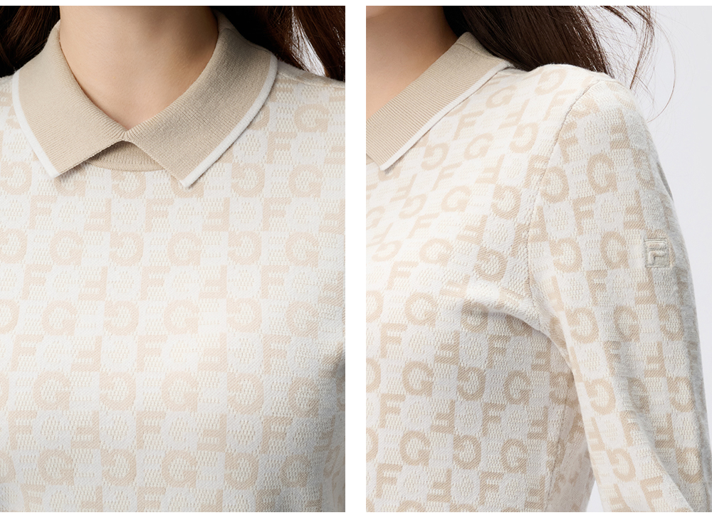 FILA CORE ATHLETICS GOLF X VERSAILLES COLLECTION Women Knit Sweater (Full Print)
