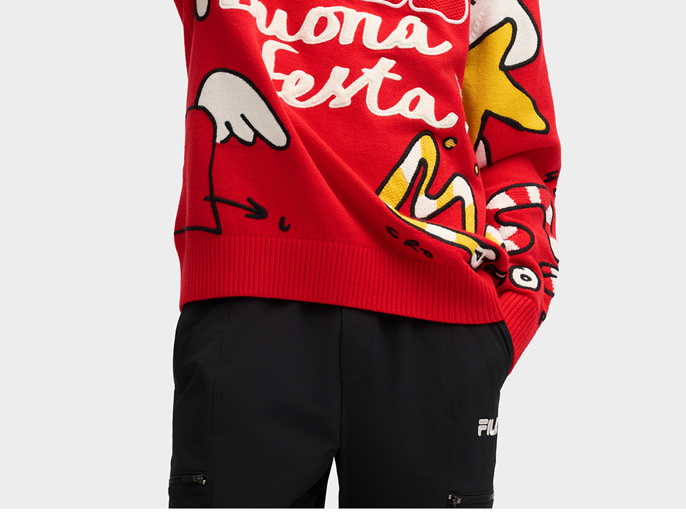 FILA CORE LIFESTYLE ORIGINALE FILA SOPHEY Women Knit Sweater (Red)