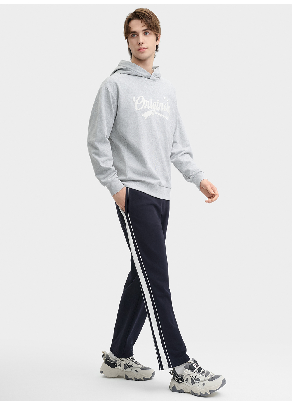 FILA CORE LIFESTYLE FILA ORIGINALE WINTER TENNIS CLUB Men Hoodie (Grey)