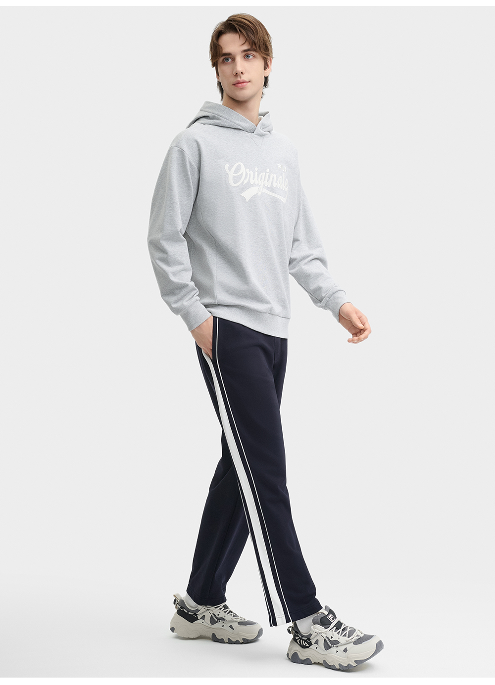 FILA CORE LIFESTYLE FILA ORIGINALE WINTER TENNIS CLUB Men Hoodie (Grey)