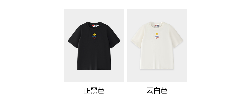 FILA FUSION CROSS OVER FUSION X ROUND TWO URBAN WAVE RIDER Women Short Sleeves T-Shirt (Black / White)
