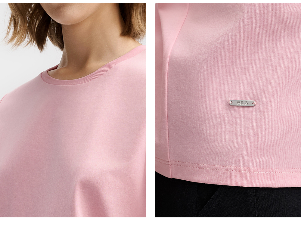 FILA CORE LIFESTYLE WHITE LINE THE GALLERIA VITTORIO EMANUELE II Women Short Sleeves T-Shirt (Light Pink / Black / White)