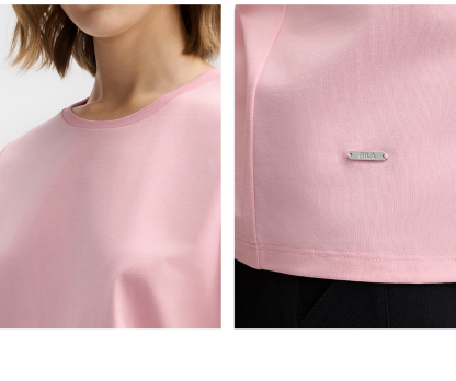 FILA CORE LIFESTYLE WHITE LINE THE GALLERIA VITTORIO EMANUELE II Women Short Sleeves T-Shirt (Light Pink / Black / White)