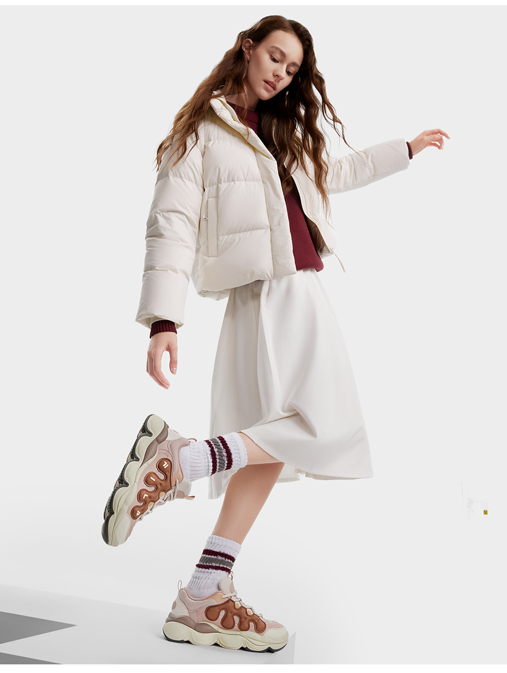 FILA CORE FASHION PEASE Women Sneakers (Peas/ Beige Cream / White)