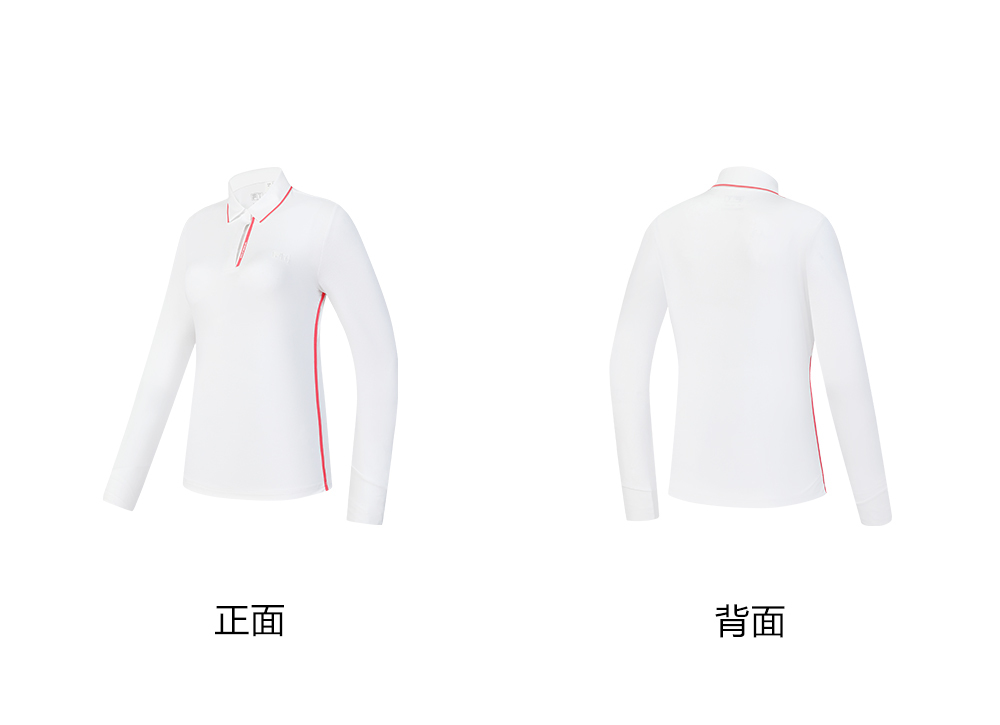 FILA CORE ATHLETICS GOLF (DP WORLD TOUR) Women Long Sleeve Polo (Light Blue / White)