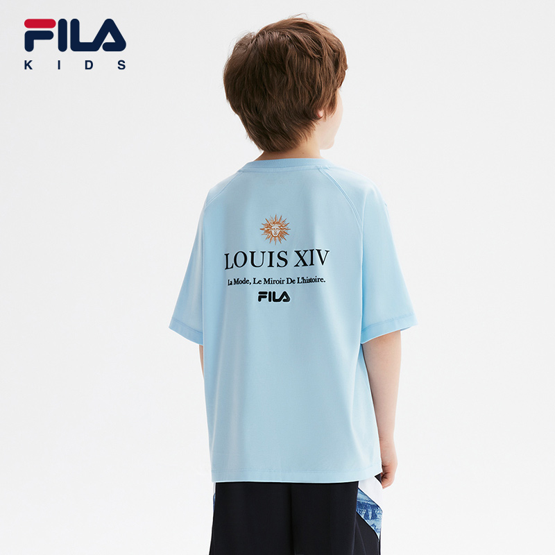 FILA KIDS WHITE LINE x RMN Boys' Printed Short Sleeve T-Shirts (Multi-Colors and Designs Available - White/Yellow/Blue)