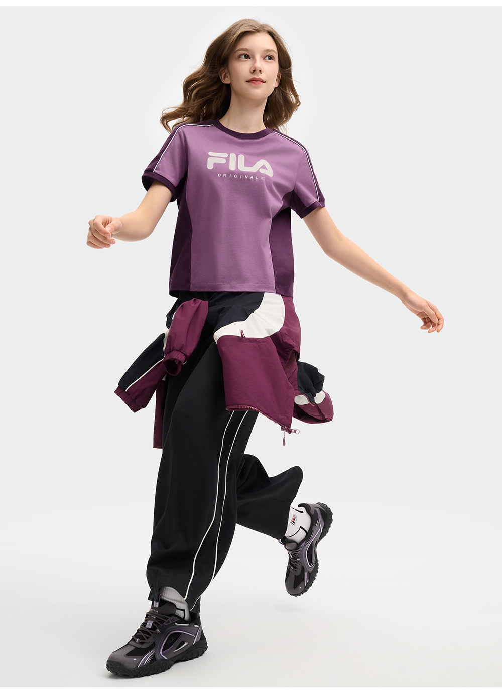 FILA CORE LIFESTYLE ORIGINALE VANGUARD EXPLORATION Women Short Sleeves T-Shirt (Purple / White)