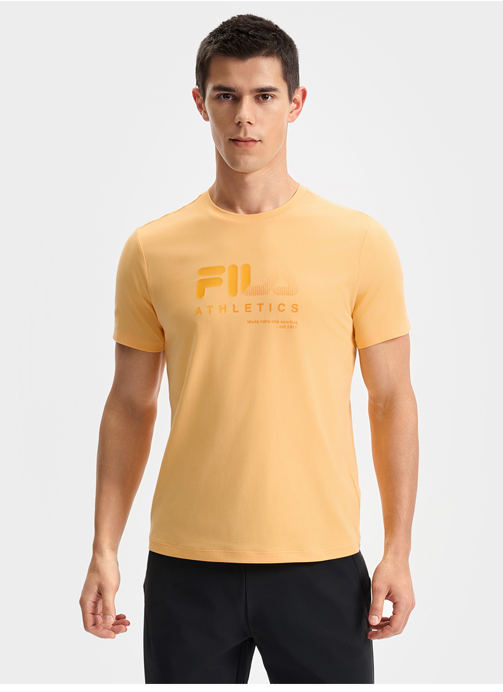 FILA CORE ATHLETICS FITNESS MEN ARTE ELEGANTE Men Short Sleeves T-Shirt (Orange / White)